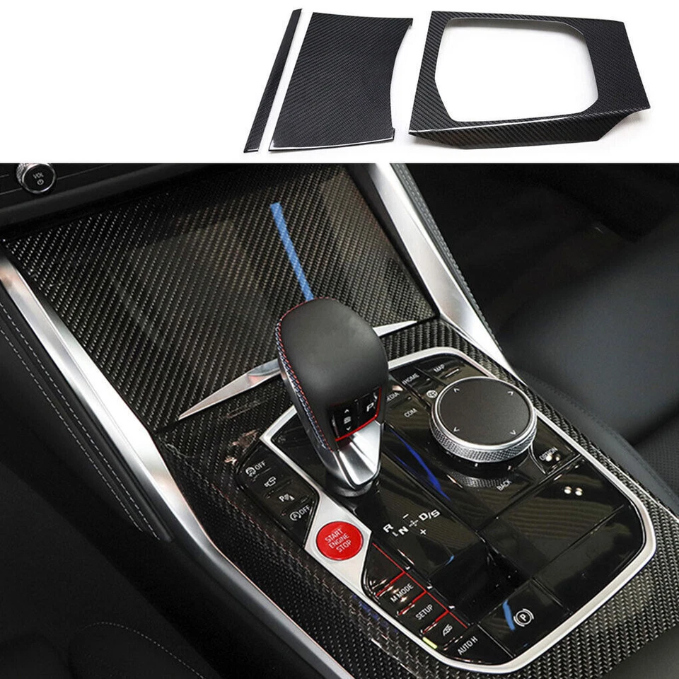 Cubierta de consola de tablero de carbono 5 piezas para BMW G20 G22 320i M340i M440i 2020-2022 Foto 2 de 4