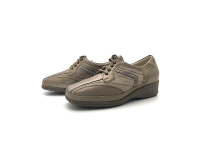 Waldläufer Damen Halbschuhe Schnürer Loafers Comfort Beige Gr. 37,5 (UK 4,5)