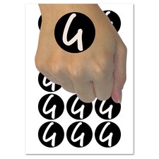 Letter G Uppercase Felt Marker Font Temporary Tattoo Water Resistant Set