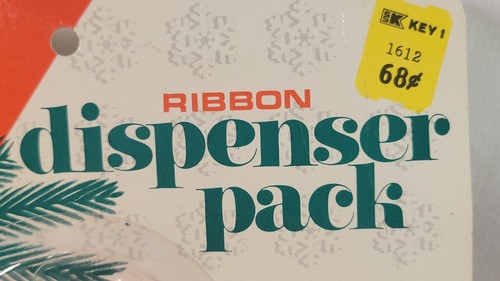 Vintage Christmas Ribbon Dispenser Pack 100 Ft Sealed - Picture 2 of 11