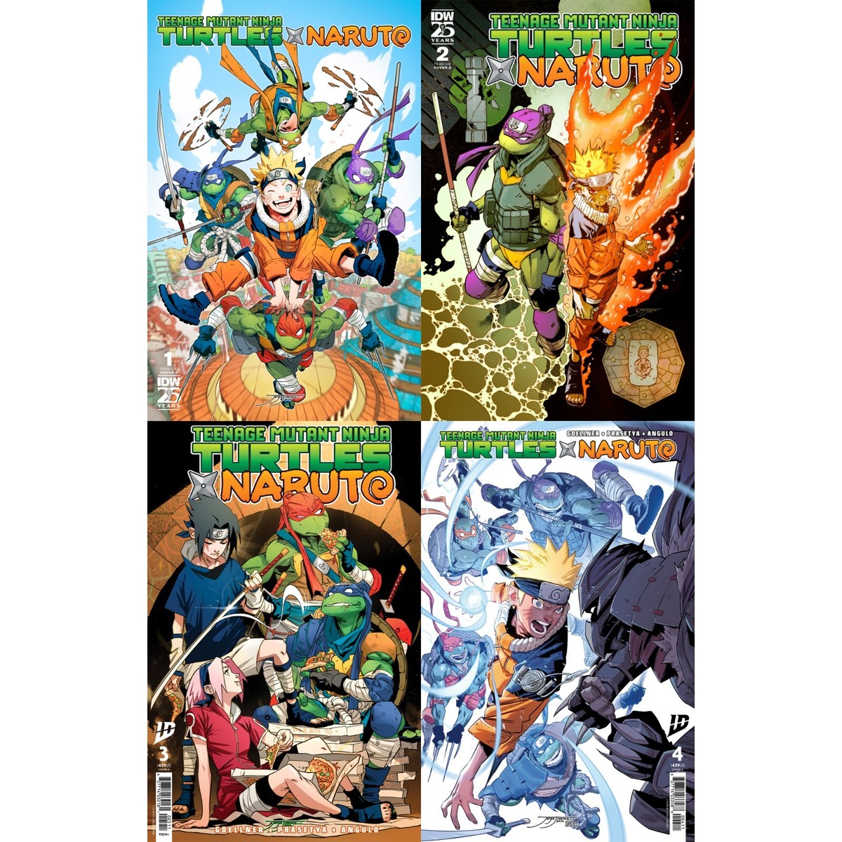 Teenage Mutant Ninja Turtles x Naruto (2024) #1 2 3 4 IDW COVER