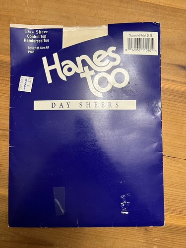 Vintage Hanes Too Day Sheer Control Top Sandalfoot Size AB Pearl