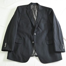 Hart Schaffner Marx 48R Black Hopsack Silver Button Blazer Jacket Sport Coat
