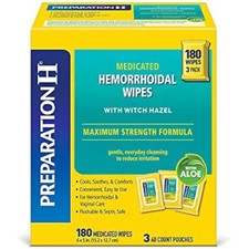 Preparation H  Medicated Wipes 180 ct. 