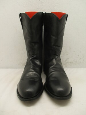 Justin Classic Black Roper Style 3133 Cowboy Boots Mens Size 