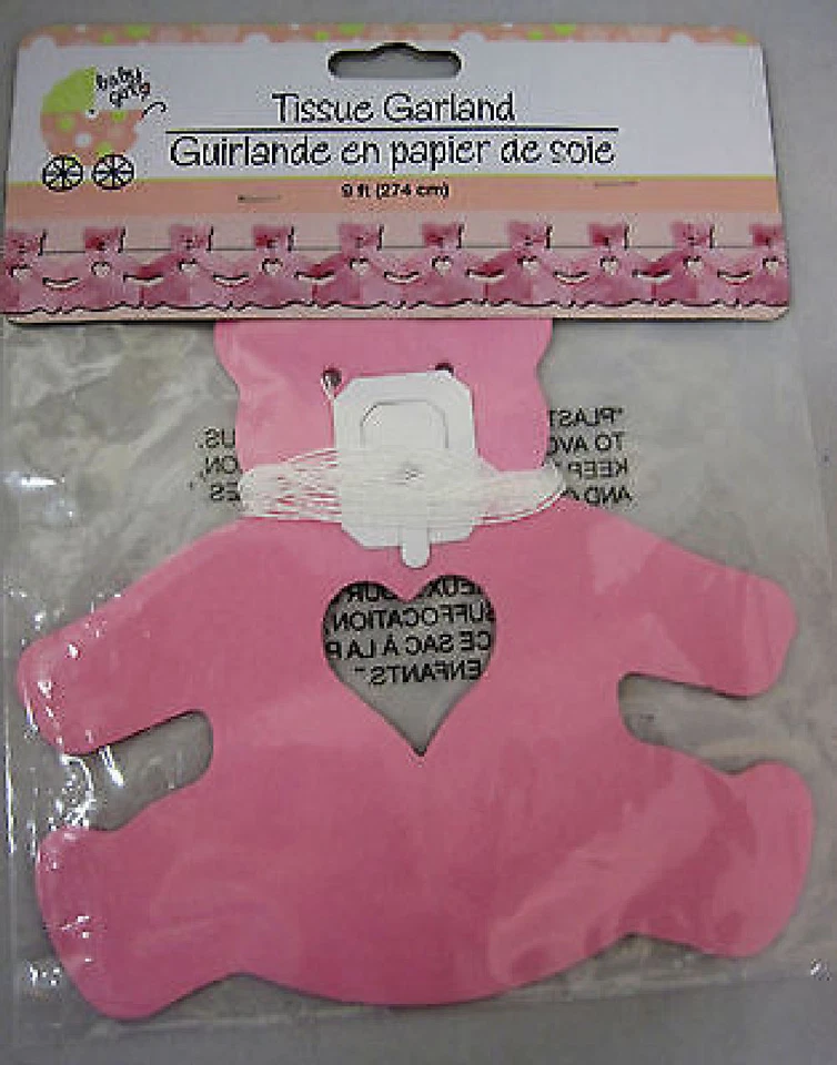 Lote de 2 Estandartes Guirnalda Pañuelo Osos Rosados con Corazones Bebé Niña Día de San Valentín Foto 2 de 4