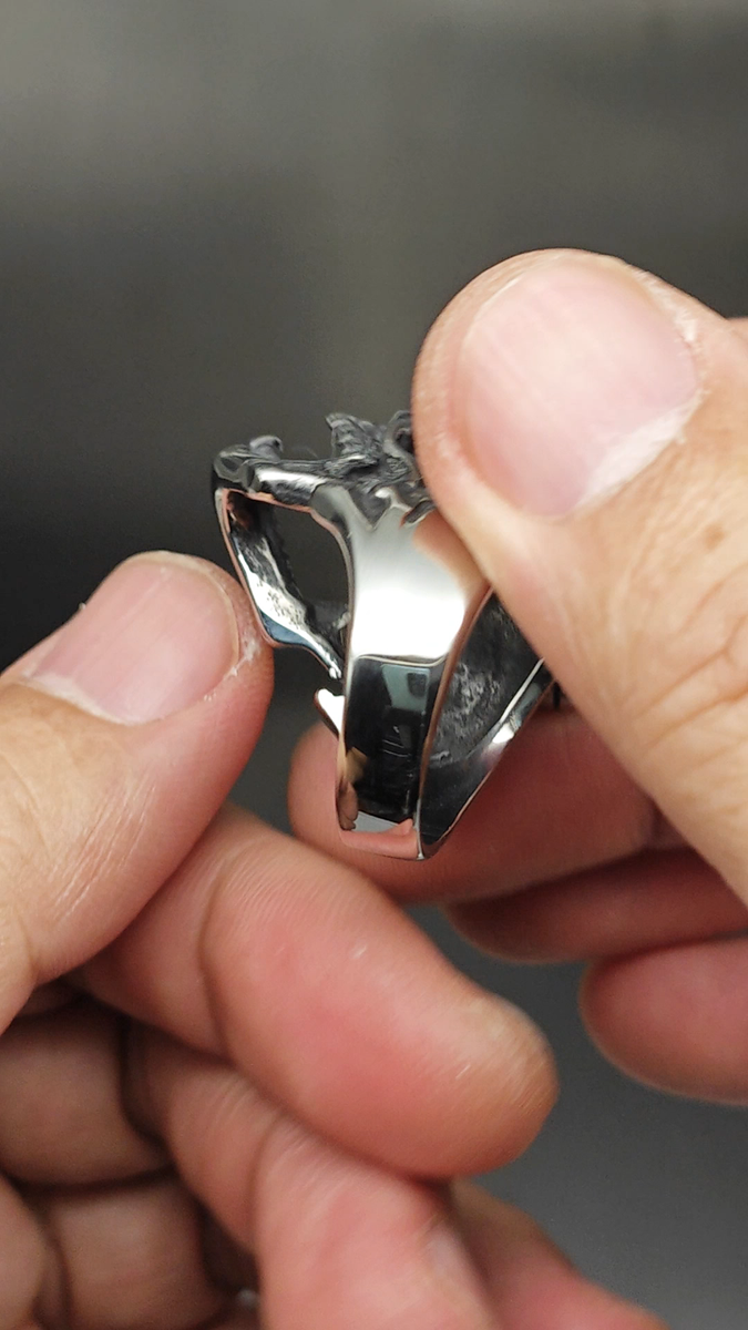 Men Large Retro Stainless Steel Devil Demon Satan Goat Skull