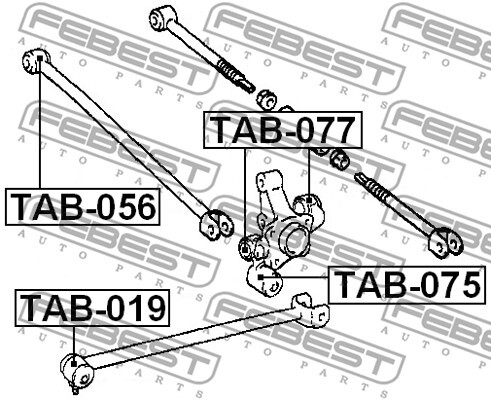 TAB-019 FEBEST Control Arm-/Trailing Arm Bush for TOYOTA