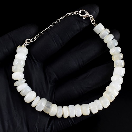 Grade Dazzling Grey Moonstone 151.00 Cts Beaded Beautiful Bracelet VK 10 E680