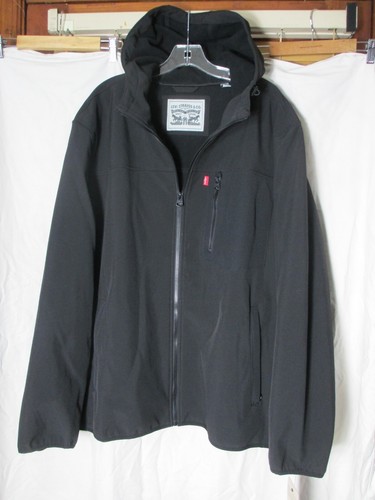 Levi Strauss Co. Herren 3XL Full Zip schwarz Fleece gefüttert Kapuze Jacke Taschen NEU - Bild 3 von 9