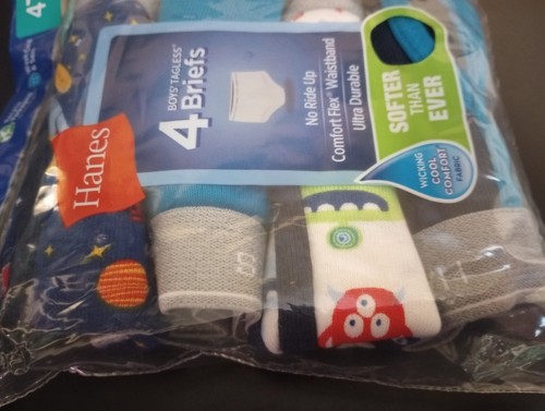 Nuevo paquete de 4 calzoncillos para niños Hanes talla 4T sin etiquetas cómodos suaves mecha fresca - Imagen 5 de 5