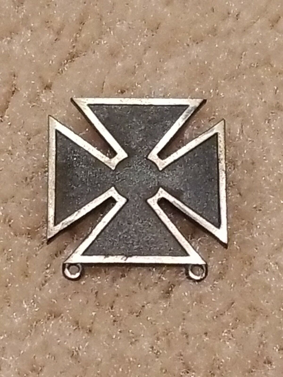 Vintage WWII Era Sterling Silver Iron Cross Pin Pinback