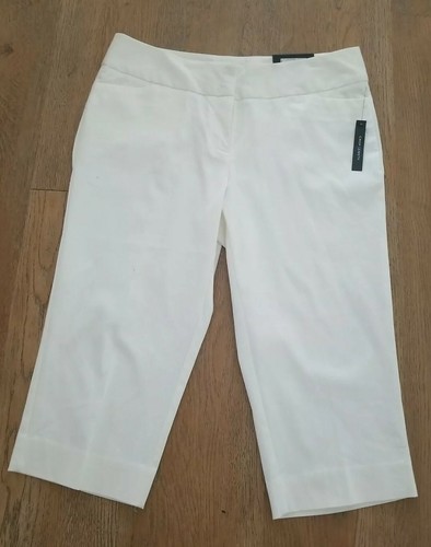 NWT Worthington Women's Modern Fit Cropped White Pants Slim Leg Size 10