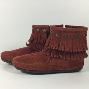 burnt orange ankle boots