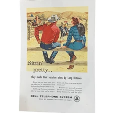 Vintage 1958 Bell Telephone System Sittin Pretty Ad Advertisement
