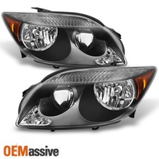 Fits 05-07 Scion Tc Black Bezel Headlights Headlamps Replacement Lhrh 2005-2007