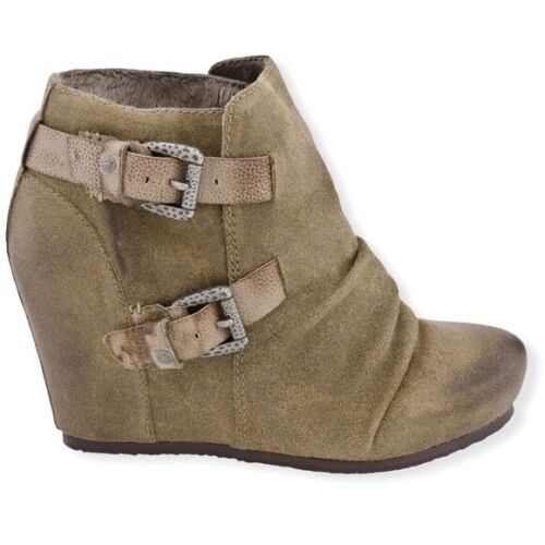 OTBT Saddle Rapid City Leather Suede Wedge ankle booties shoes boots women's