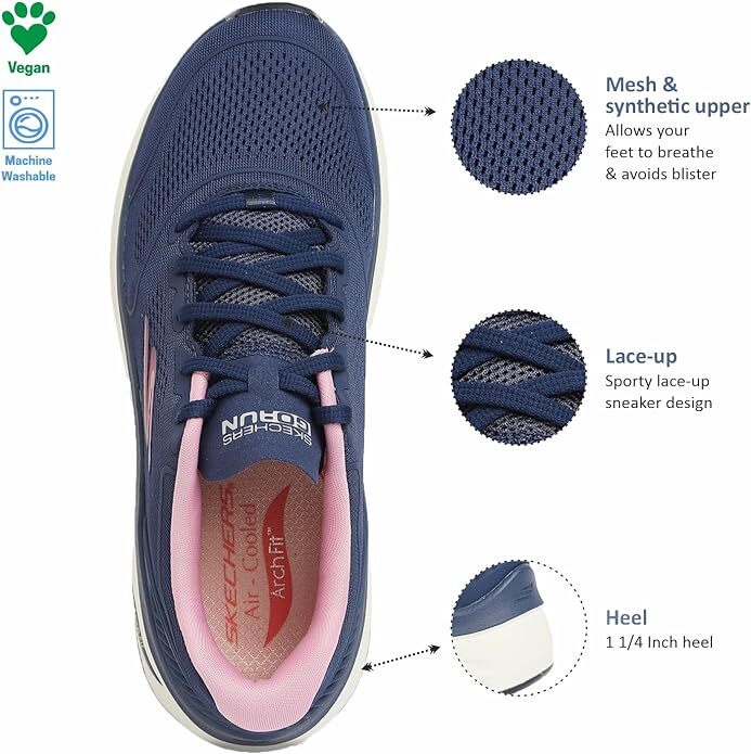 Women's SKECHERS 128923/NVPK MAX CUSHIONING ARCH FIT Navy/Pink 100