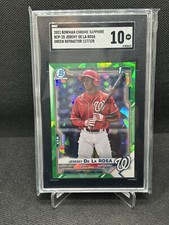 2021 Bowman Chrome 1st Sapphire Jeremy De La Rosa Green /125 SGC 10