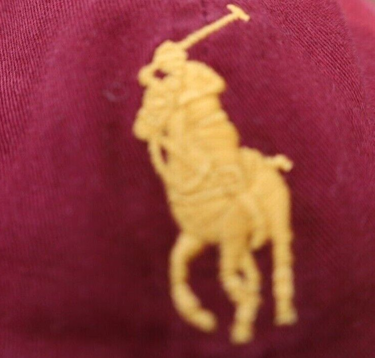 Nuovo cappello vintage Polo Ralph Lauren Maroon Big Pony #3 MCMLXVII bambini giovani DS