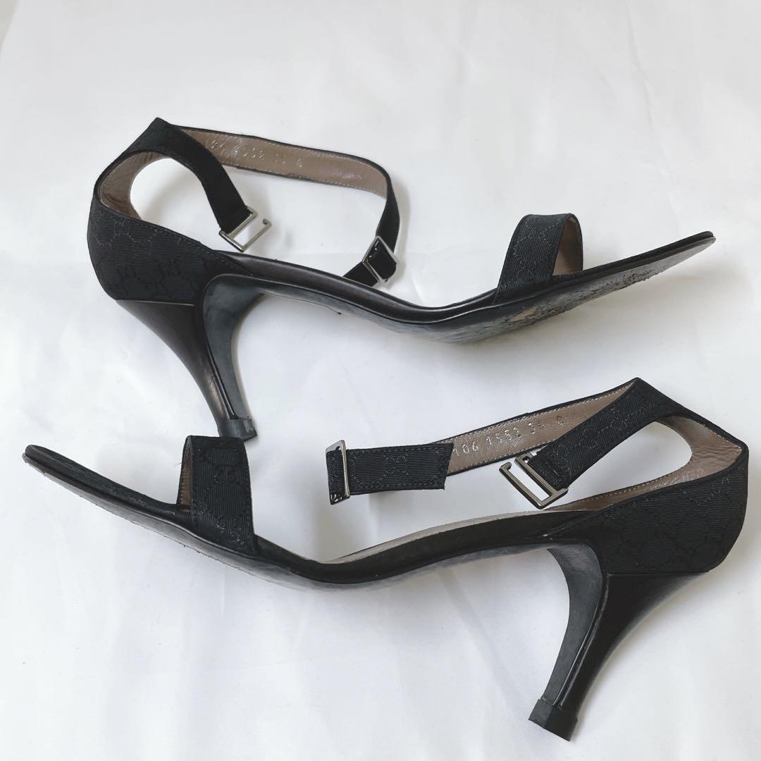 Gucci Pumps Sandals GG Pattern Canvas Black Size 35 US About5 For Women thumbnail 17