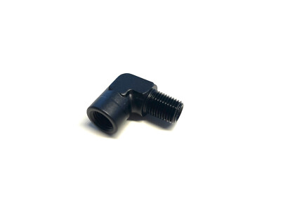 90° Blockwinkel 1/4'' NPT Innengewinde / Außengewinde Schwarz Eloxiert