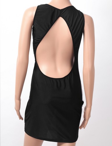 Women Sexy Mesh See-through Mini Dress Sleeveless Bodycon Dresses Party Clubwear - Picture 48 of 50