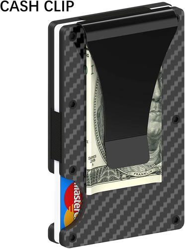 Carbon Fiber Wallet for Men Minimalist Metal Wallet for Men Aluminum Wallet - Picture 4 of 6