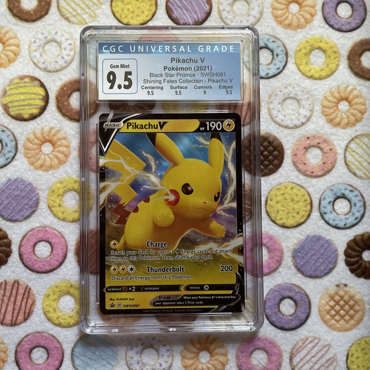 CGC Gem Mint 9.5 Pikachu V Pokemom 2021 SWSH061 Black Star Promos