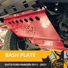 <!--F#f_0-->Bash Plate 4mm 2pc Powder Coated Red suit Mazda BT50 2011-2020 Sump Guard<!--F/-->