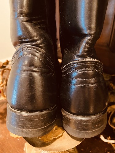 Justin Black All Leather Roper Boots Cowboy Western Size 5 C Made In USA Women’s - Picture 8 of 12
