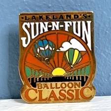 RARE Lakeland Florida FL Sun N Fun Hot Air Balloon Classic 1" Collectors Pin