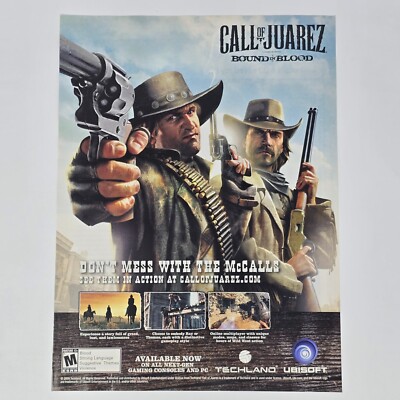 Call of Juarez Bound in Blood PS3 Xbox 360 PC McCalls Print Ad/Poster Promo Art