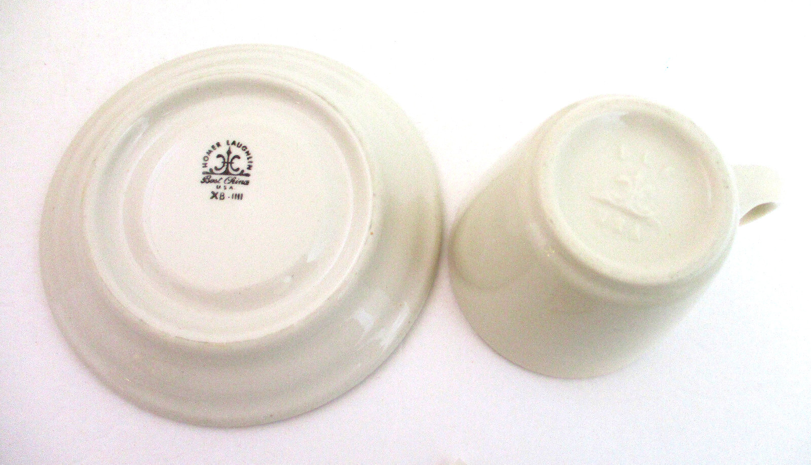 Homer Laughlin China 4 Cup Saucers Sets White Ceramic Retro Restaurant Diner Lot