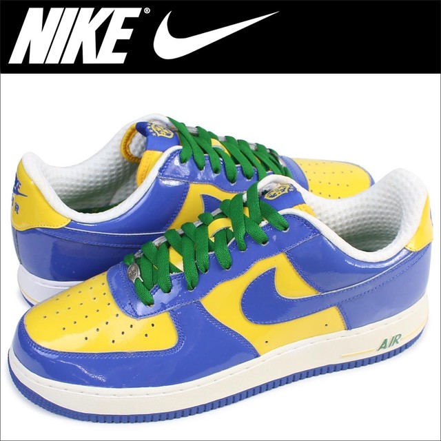 blue and yellow air force ones