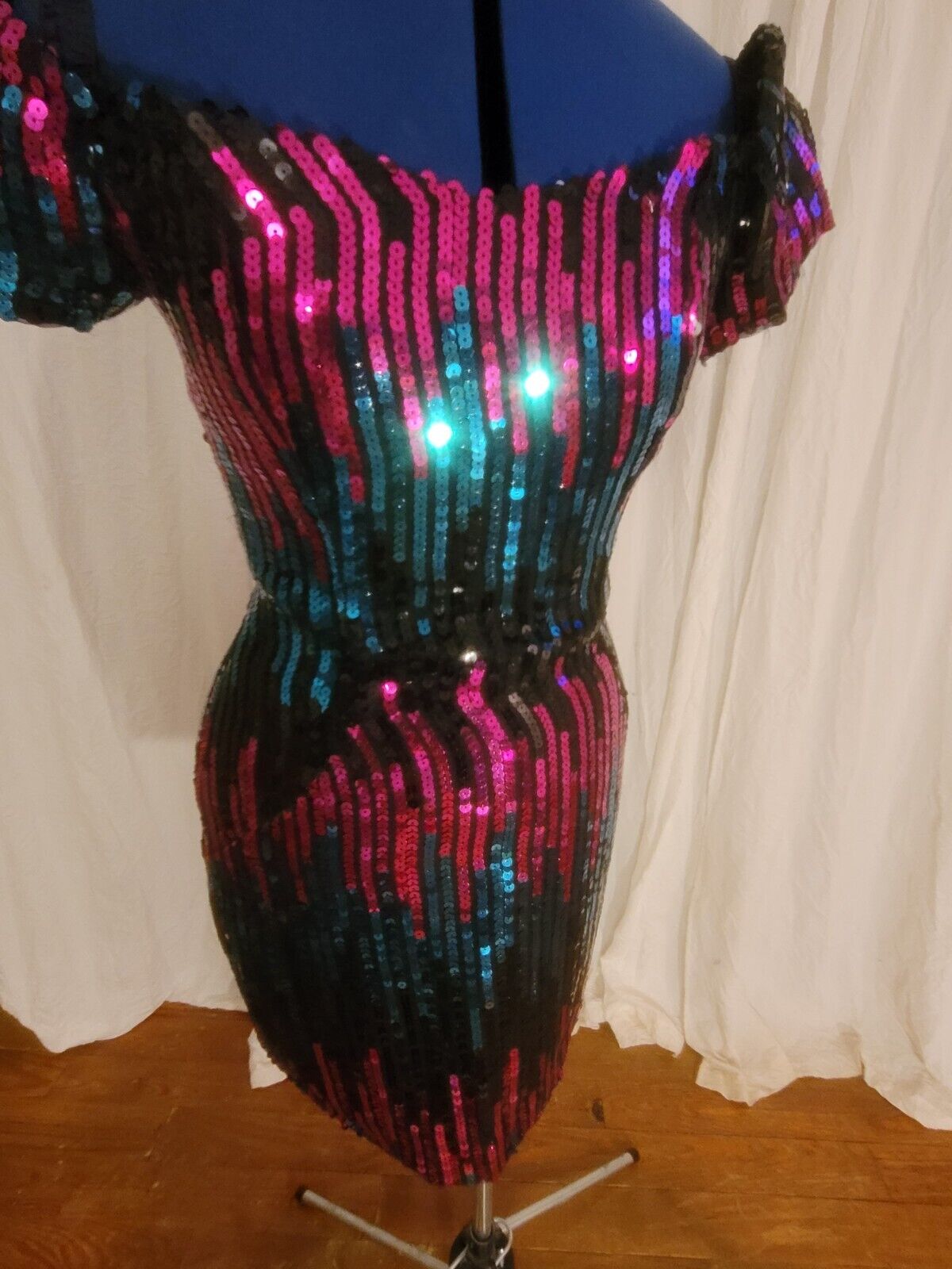 Vintage  Sequin Dress, womens Size M 1980s cockta… - image 2