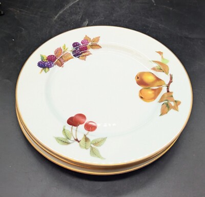 Set/3 Vintage Royal Worchester Eversham Gold Salad Plate 8.5'' England