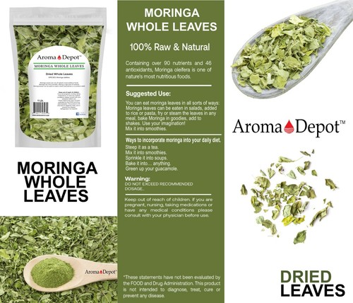 6oz Moringa Dried Leaves Pure Natural oleifera Leaf Hoja moringa Non-GMO - Picture 3 of 7