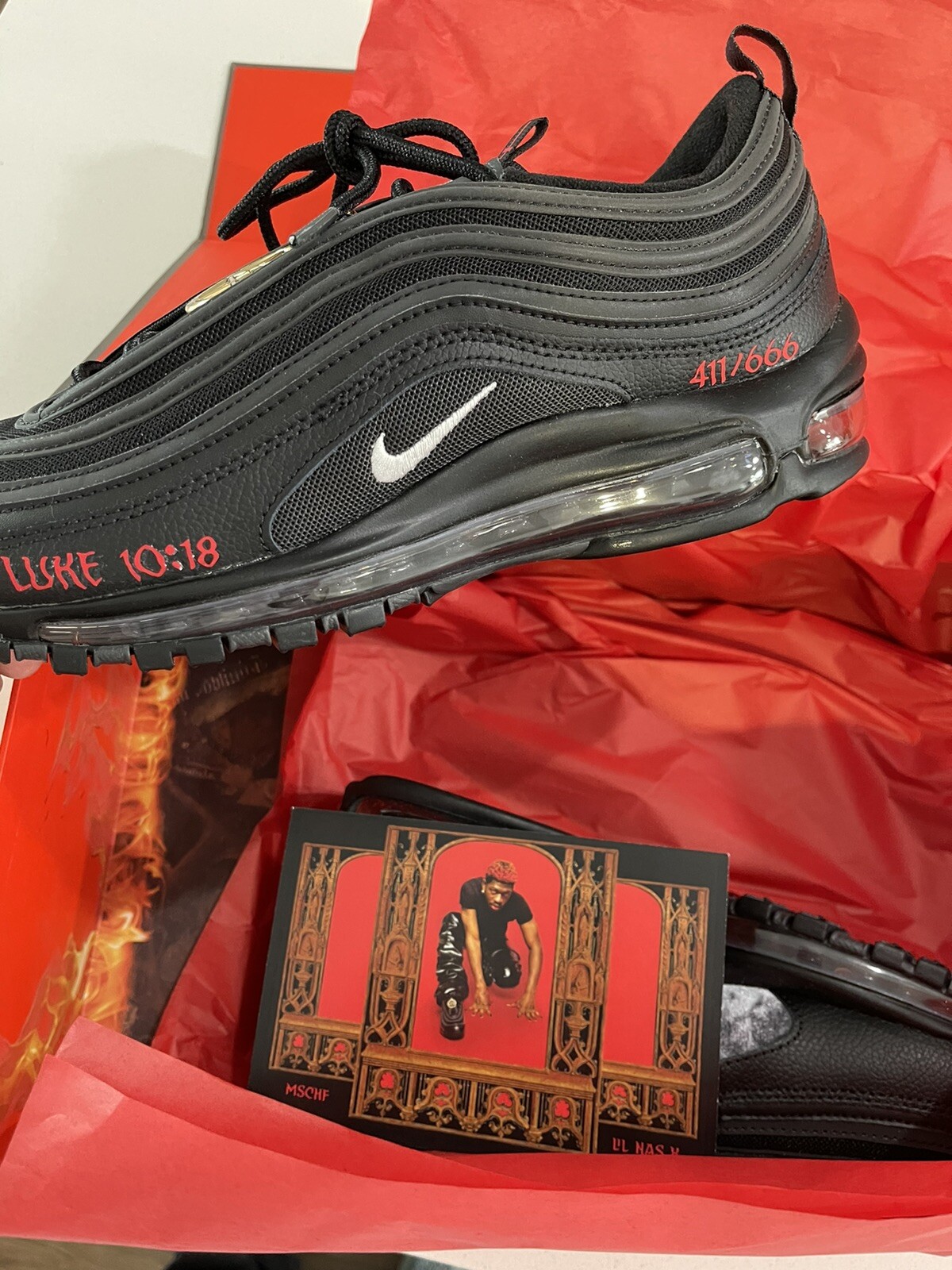 MSCHF / Lil Nas X - Air Max 97 “Satan” Shoes #411/666 Size 10 | eBay