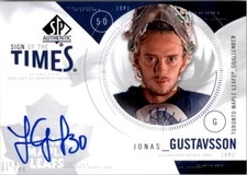 2009-10 SP Authentic Sign of the Times #STGU Jonas Gustavsson Auto - NM-MT
