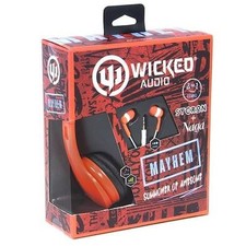 Brand New WICKED AUDIO 2-in-1 Combo Head/Earphones - Mayhem Red WI-482