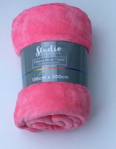 STUDIO COTTON Soft Flannel Mink Throw Fleece Blanket - Picture 31 of 53