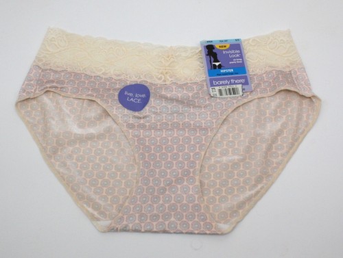 NUEVO CON ETIQUETAS Juego de 3 Bragas BARELY THERE HIPSTER 2497 AZUL FLORAL LILA MARFIL Melocotón S/5 - Imagen 3 de 5