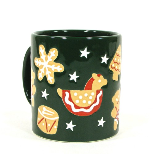 Waechtersbach GINGERBREAD COOKIES 12oz Mug Green White Stars Christmas Germany - Picture 4 of 11