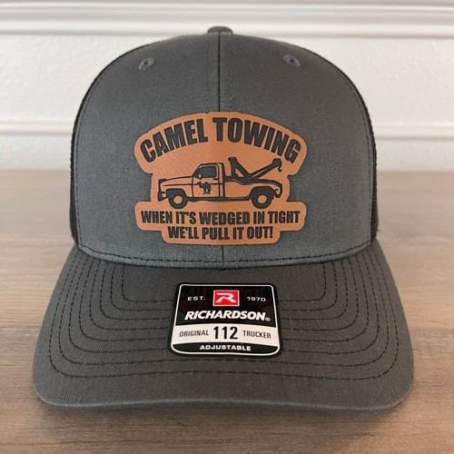 Camel Towing lustiger Leder Patch Hut anthrazit - Bild 5 von 5