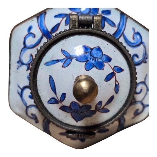 Kelvin Chen Enamel Miniature Teapot No. 1716 Blue White Asian Scene | Hand... - Picture 4 of 7
