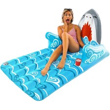 BigMouth Inc. Shark Lounger Float, 5-Foot Durable Inflatable Vinyl - NEW in BOX