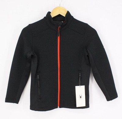 SPYDER JUNGEN ENCORE FLEECEJACKE MIT DURCHGEHENDEM REISSVERSCHLUSS GRÖSSE S/8 JAHRE SCHWARZ UVP £100 IM KARTON