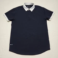 BYLT Drop Cut Polo Lux Men Size Large Black Stretch Pullover Tee Reg Fit