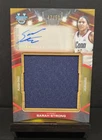 2025-26 Bowman Best U Sarah Strong Gold Auto Player Worn Jumbo Jersey /50